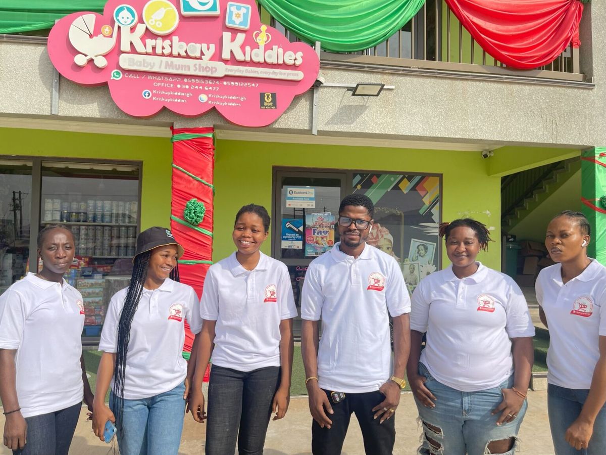 The Kriskay Kiddies team outside our ACP Kwabenya store
